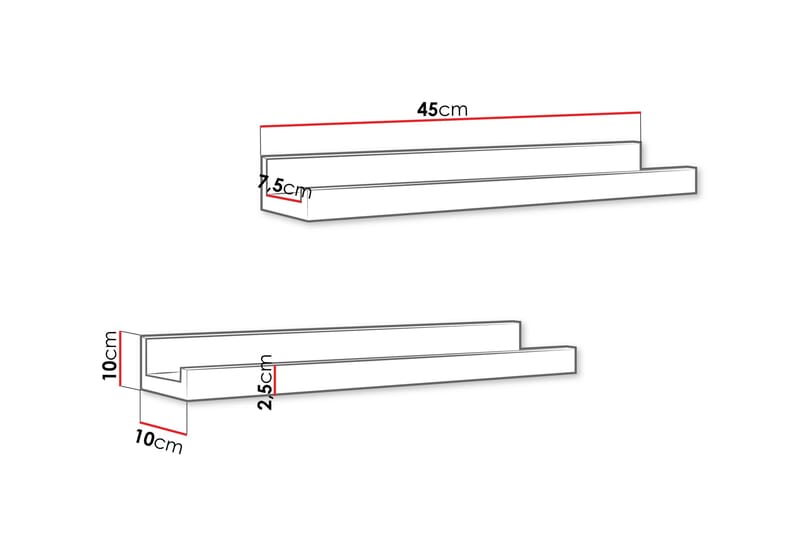 Harijan Vägghylla 45 cm - Vit - Förvaring - Småförvaring - Väggförvaring