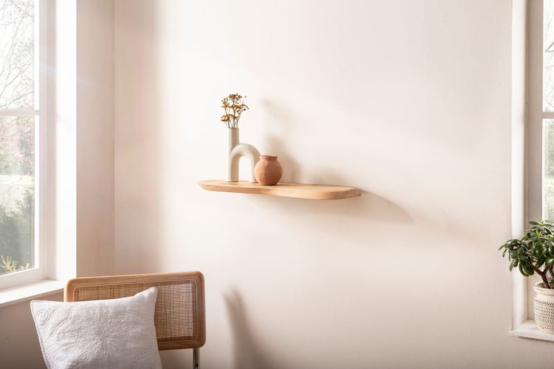Helela Vägghylla 80 cm Asymmetrisk - varm honungsbrun - Förvaring - Småförvaring - Väggförvaring