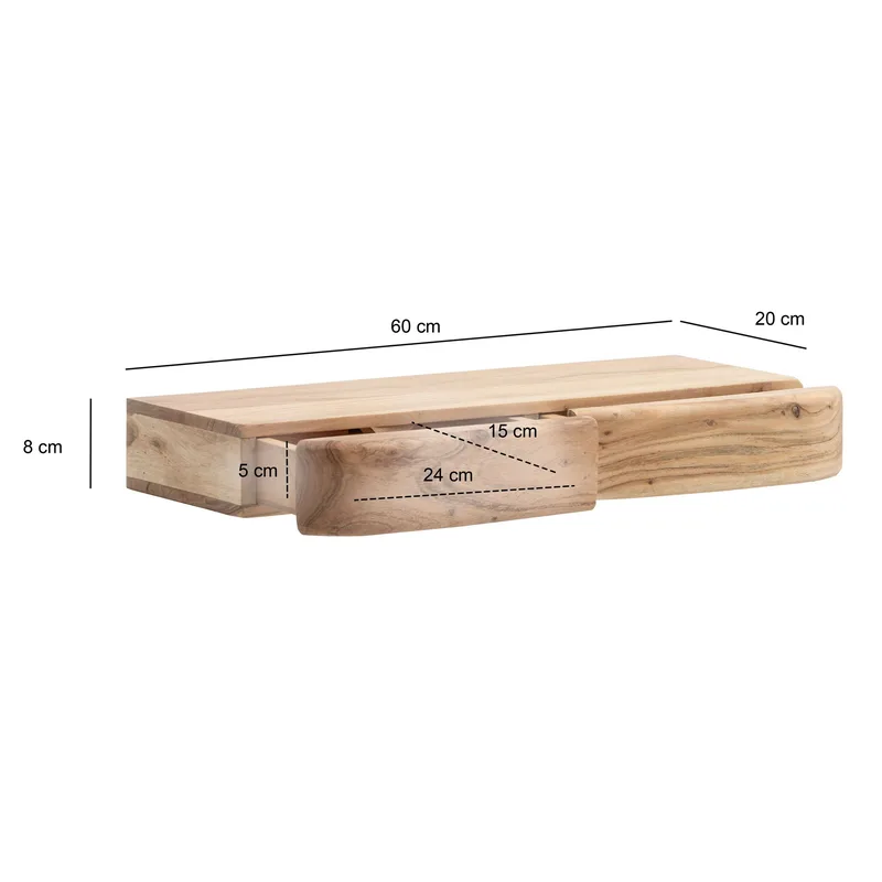Helira Vägghylla 60 cm - varm honungsbrun - Förvaring - Småförvaring - Väggförvaring
