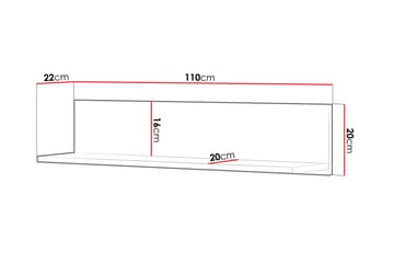 Hilts Vägghylla 110x22 cm - Vit/Rosa - Förvaring - Småförvaring - Väggförvaring
