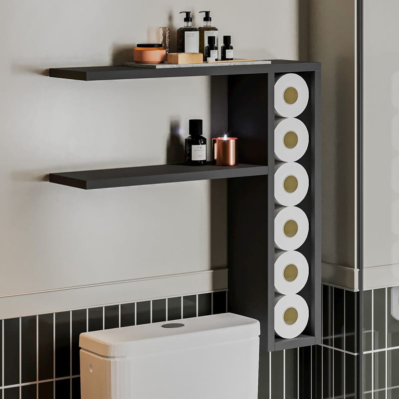 Hollowmere Vägghylla 60x61,8x15 cm - Antracit - Förvaring - Småförvaring - Väggförvaring