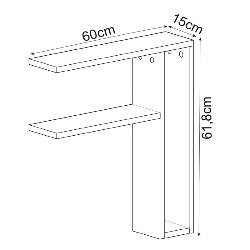 Hollowmere Vägghylla 60x61,8x15 cm - Antracit - Förvaring - Småförvaring - Väggförvaring
