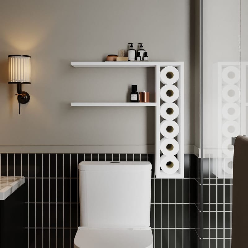 Hollowmere Vägghylla 60x61,8x15 cm - Vit - Förvaring - Småförvaring - Väggförvaring