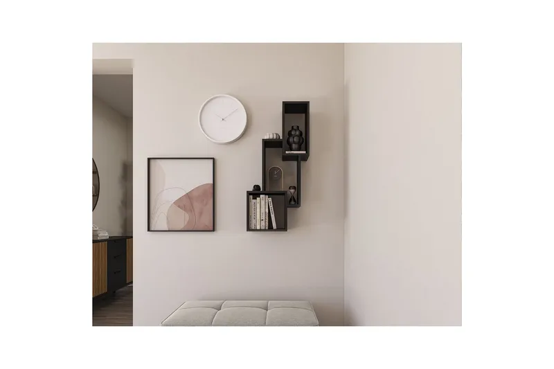 Hylla Eltap Alitty 96x25x46 cm laminerad spånskiva - Svart - Förvaring - Småförvaring - Väggförvaring