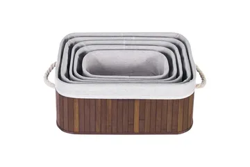 Korg Talpe set om 5 Brun/Vit - Brun/Vit - Förvaring - Småförvaring - Förvaringskorg