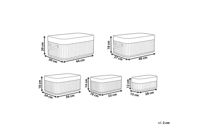 Korg Talpe set om 5 Brun/Vit - Brun/Vit - Förvaring - Småförvaring - Förvaringskorg