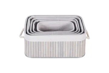 Korg Talpe set om 5 Grå/vit - Grå/vit - Förvaring - Småförvaring - Förvaringskorg