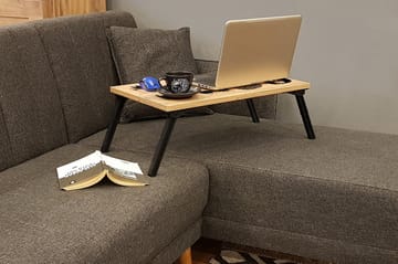 Laptopställ Godford 25 cm - Trä|natur|Svart - Förvaring - Småförvaring