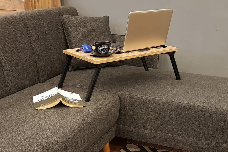 Laptopställ Godford 25 cm - Trä|natur|Svart - Förvaring - Småförvaring
