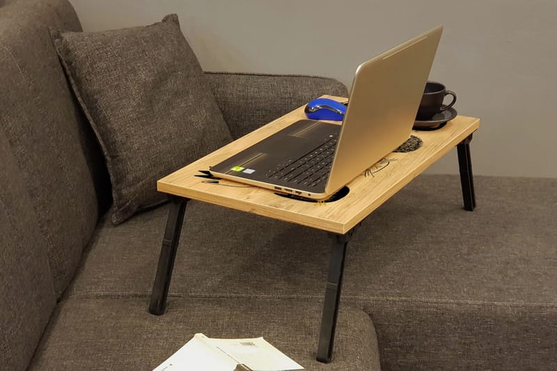 Laptopställ Godford 25 cm - Trä|natur|Svart - Förvaring - Småförvaring