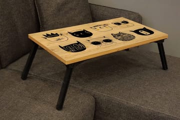 Laptopställ Godford 25 cm - Trä|natur|Svart - Förvaring - Småförvaring