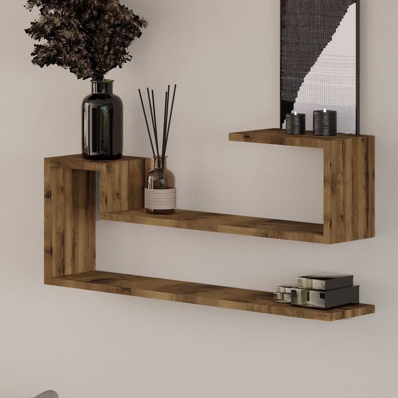 Melto Vägghylla 90x41,2x17 cm - Antik valnöt - Förvaring - Småförvaring - Väggförvaring