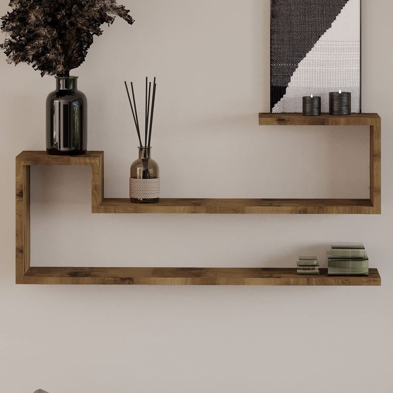 Melto Vägghylla 90x41,2x17 cm - Antik valnöt - Förvaring - Småförvaring - Väggförvaring