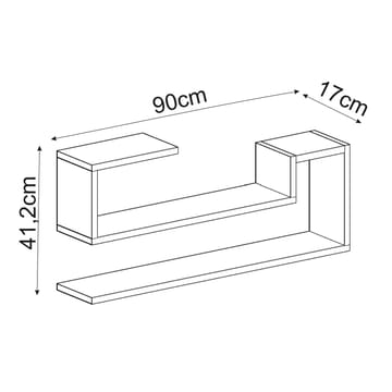 Melto Vägghylla 90x41,2x17 cm - Antracit - Förvaring - Småförvaring - Väggförvaring