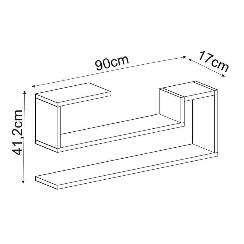 Melto Vägghylla 90x41,2x17 cm - Antracit - Förvaring - Småförvaring - Väggförvaring