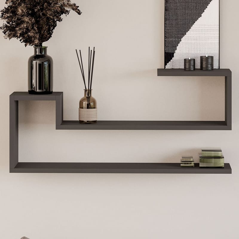 Melto Vägghylla 90x41,2x17 cm - Antracit - Förvaring - Småförvaring - Väggförvaring
