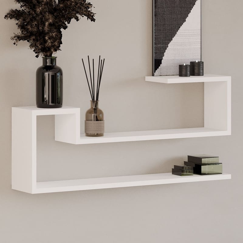 Melto Vägghylla 90x41,2x17 cm - Vit - Förvaring - Småförvaring - Väggförvaring