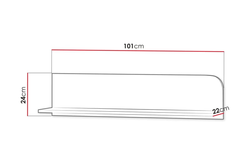 Monfort Vägghylla 101x22 cm - Beige - Förvaring - Småförvaring - Väggförvaring