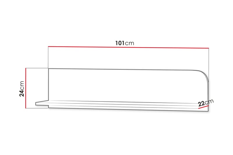 Monfort Vägghylla 101x22 cm - Beige - Förvaring - Småförvaring - Väggförvaring