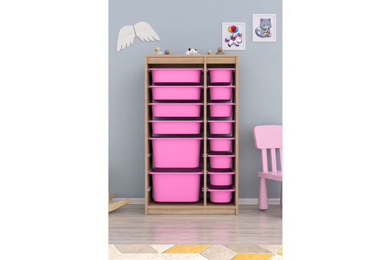Montana Förvaringslådor 69 cm - Natur/Rosa - Förvaring - Småförvaring - Förvaringslåda