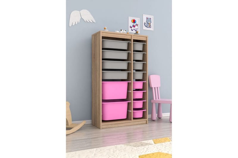 Montana Förvaringslådor 69 cm - Rosa/Grå - Förvaring - Småförvaring - Förvaringslåda