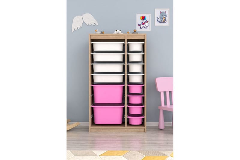 Montana Förvaringslådor 69 cm - Vit/Rosa - Förvaring - Småförvaring - Förvaringslåda