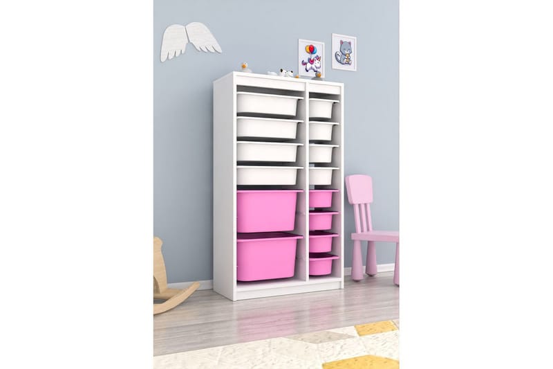 Montana Förvaringslådor 69 cm - Vit/Rosa - Förvaring - Småförvaring - Förvaringslåda