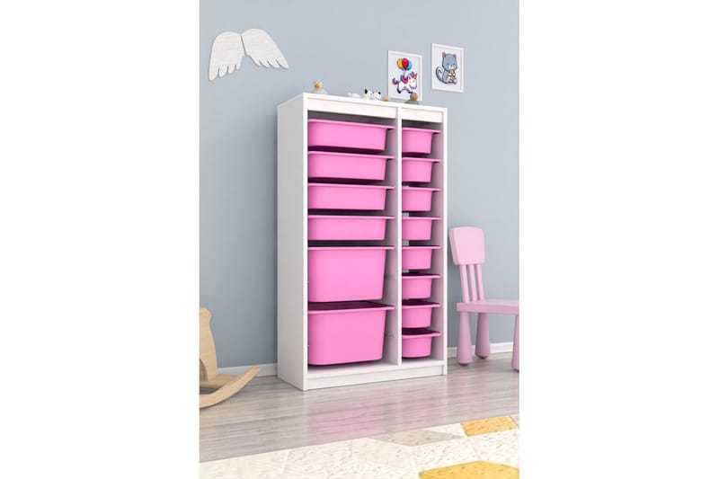 Montana Förvaringslådor 69 cm - Vit/Rosa - Förvaring - Småförvaring - Förvaringslåda