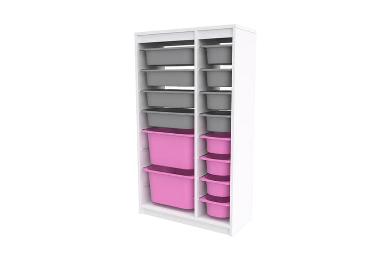 Montana Förvaringslådor 69 cm - Vit/Rosa/Grå - Förvaring - Småförvaring - Förvaringslåda