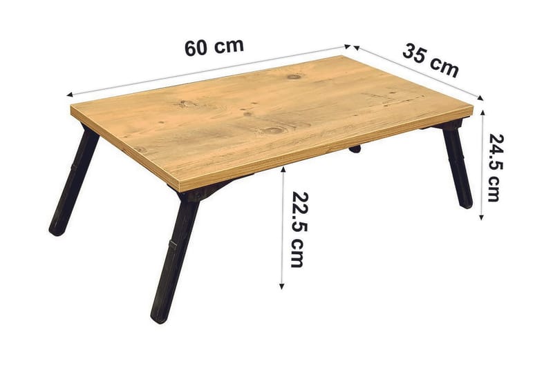 Nekeisha Laptopställ 25 cm - Trä/natur/Svart - Förvaring - Småförvaring