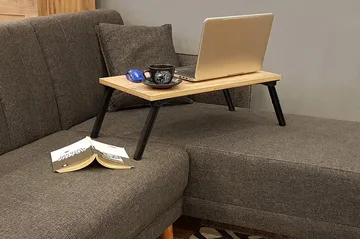 Nekeisha Laptopställ 25 cm - Trä/natur/Svart - Förvaring - Småförvaring