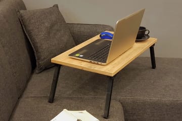 Nekeisha Laptopställ 25 cm - Trä/natur/Svart - Förvaring - Småförvaring
