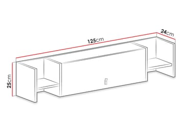 Planeta Vägghylla 25 cm med Lucka - Förvaring - Småförvaring - Väggförvaring