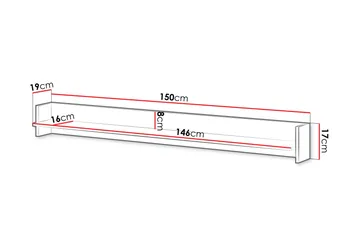 Polina Vägghylla 150 cm - Brun/Svart - Förvaring - Småförvaring - Väggförvaring