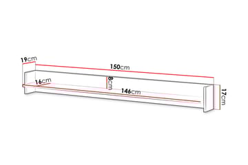 Polina Vägghylla 150 cm - Brun/Svart - Förvaring - Småförvaring - Väggförvaring