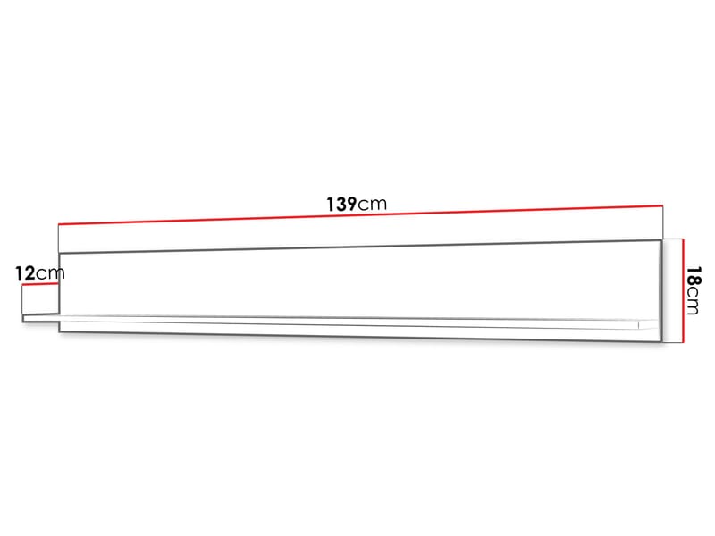Sherie Väghylla 139 cm - brun - Förvaring - Småförvaring - Väggförvaring