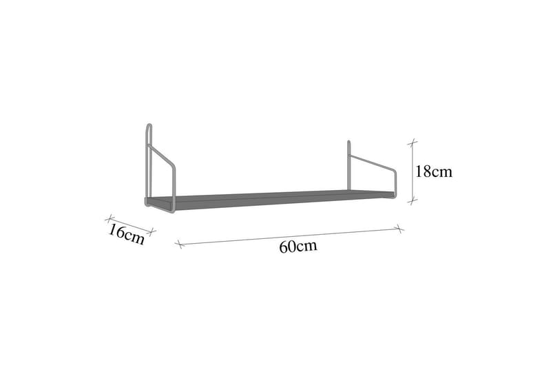 Sorab Vägghylla 60 cm - Brun/Guld - Förvaring - Småförvaring - Väggförvaring