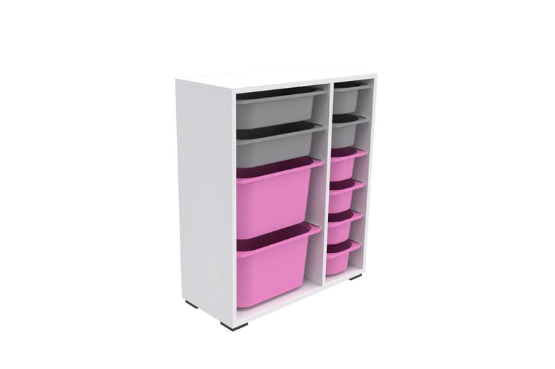 Sosan Förvaringslådor 69,5 cm - Vit/Rosa/Grå - Förvaring - Småförvaring - Förvaringslåda
