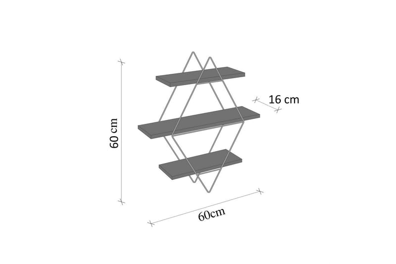 Souma Vägghylla 60 cm - Brun/Guld - Förvaring - Småförvaring - Väggförvaring