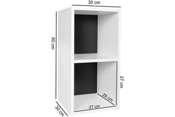 Stående hylla Wohnling melaminbelagd spånskiva med förvaringsutrymme, modern stil Vit, svart - Vit, svart - Förvaring - Småförvaring - Väggförvaring