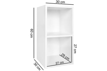 Stående hylla Wohnling melaminbelagd spånskiva med förvaringsutrymme, modern stil Vit - Vit - Förvaring - Småförvaring - Väggförvaring