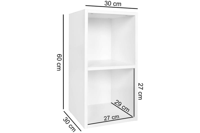 Stående hylla Wohnling melaminbelagd spånskiva med förvaringsutrymme, modern stil Vit - Vit - Förvaring - Småförvaring - Väggförvaring