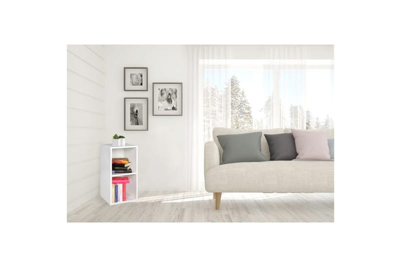 Stående hylla Wohnling melaminbelagd spånskiva med förvaringsutrymme, modern stil Vit - Vit - Förvaring - Småförvaring - Väggförvaring