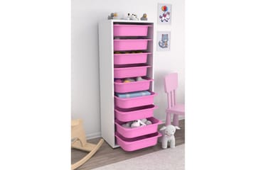 Stribor Förvaringslådor 45,5 cm - Vit/Rosa - Förvaring - Småförvaring - Förvaringslåda