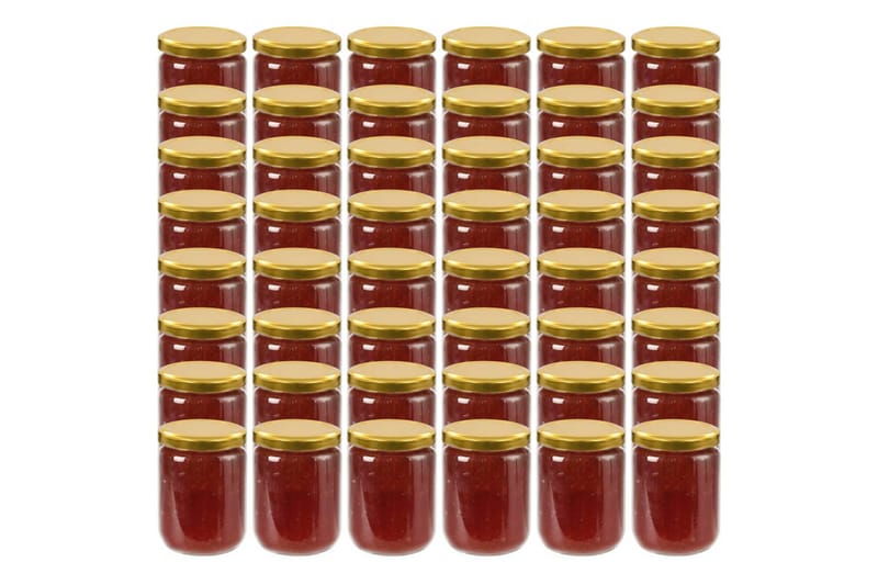 Syltburkar i glas med guldfärgade lock 48 st 230 ml - Guld - Småförvaring - Förvaringsburk - Burkar & flaskor