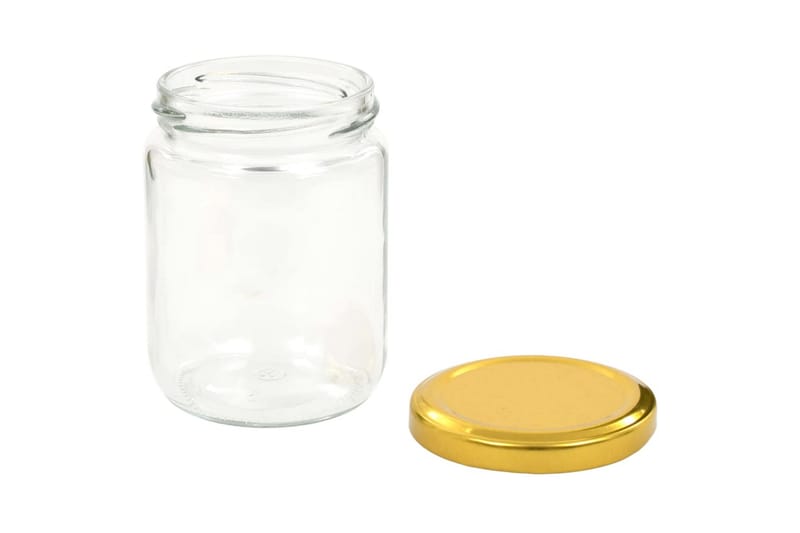 Syltburkar i glas med guldfärgade lock 96 st 230 ml - Guld - Småförvaring - Förvaringsburk - Burkar & flaskor