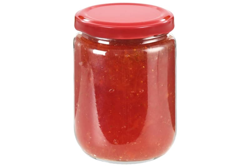 Syltburkar i glas med röda lock 48 st 230 ml - Röd - Småförvaring - Förvaringsburk - Burkar & flaskor