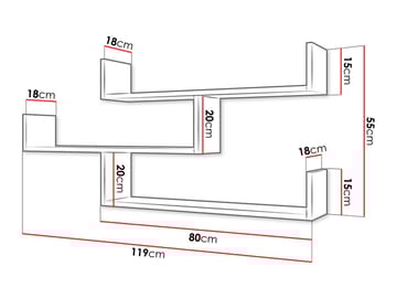 Triorana Vägghylla 119 cm - beige - Förvaring - Småförvaring - Väggförvaring