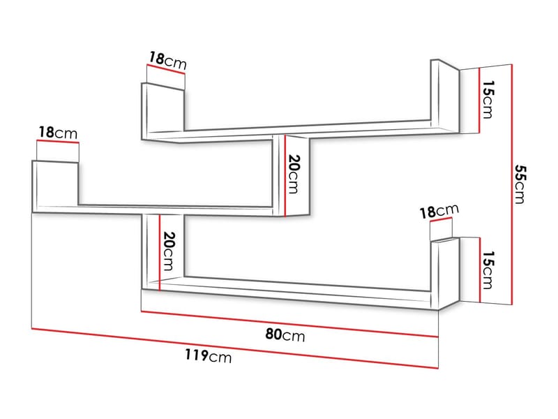 Triorana Vägghylla 119 cm - beige - Förvaring - Småförvaring - Väggförvaring