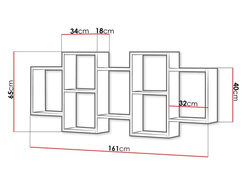 Triorana Vägghylla 161 cm - beige - Förvaring - Småförvaring - Väggförvaring